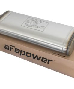 aFe MACHForce XP SS Muffler 3in Center Inlet / 3in Offset Outlet 22in L x 9in W x4in H Body