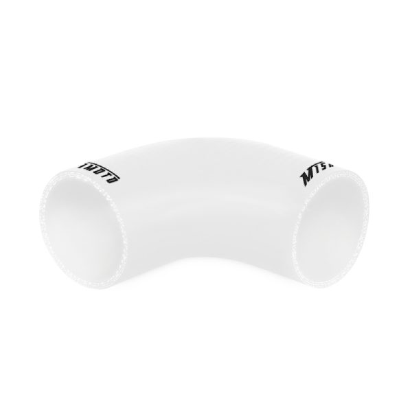 Alternative view of Mishimoto 2.5in. 90-Degree Coupler White