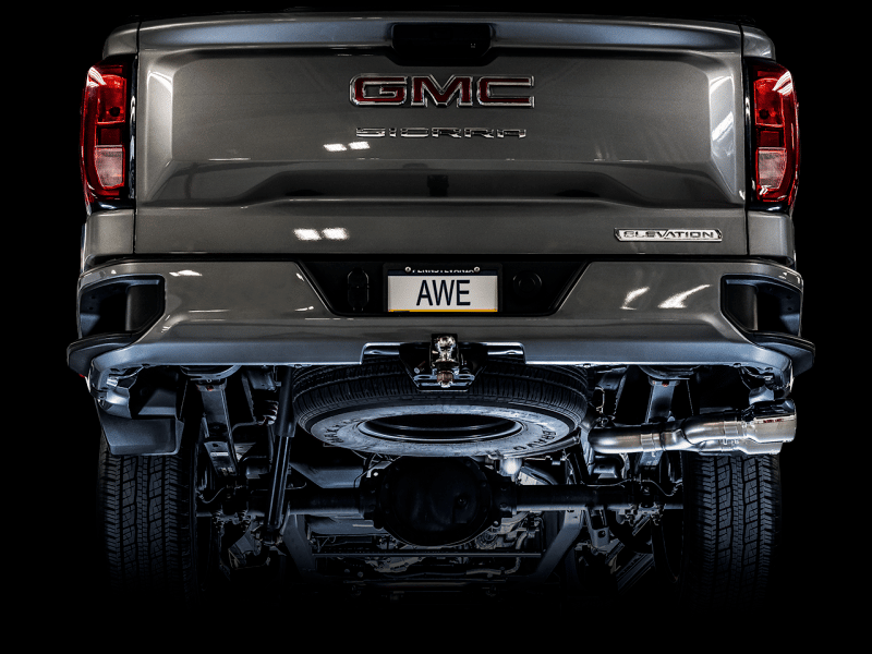 AWE Tuning 4th Gen GM 1500 5.3L 0FG Catback Dual Side Exit (Flat Bumper) - Chrome Tips - Image 10