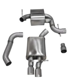 Corsa 06-10 Volkswagen GLI Mk5 Polished Touring Cat-Back Single Rear Exit Polished Pro-Series Tips