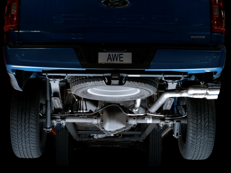 AWE 0FG 21+ Ford F150 Dual Side Exit Cat-Back Exhaust- 4.5in Chrome Silver Tips - Image 10