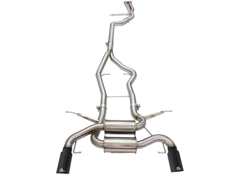 aFe MACHForce XP SS-304 Black Tip 3.0in-2.5in Dia Cat Back Exhaust 11-13 BMW 335i (E90/E92) 3.0L - Image 2