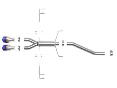 Alternative view of aFe Takeda 2.5in 304SS Axle-Back Exhaust System 17-19 Honda Civic Type R L4-2.0L (t) - BL Flame Tip