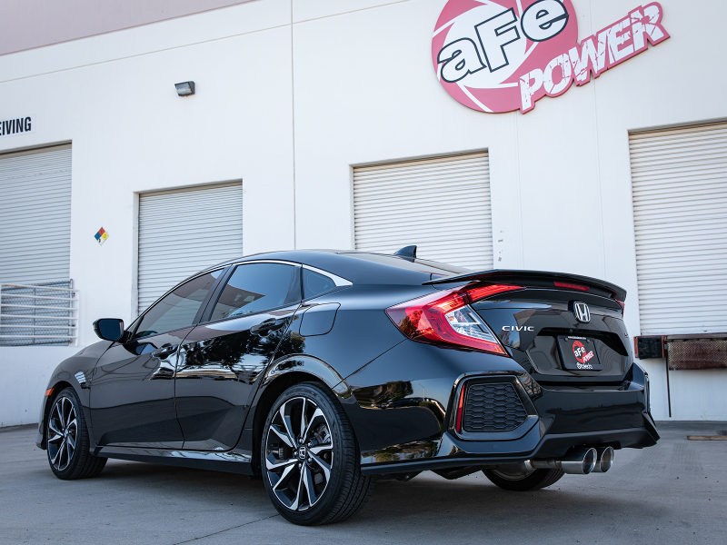 aFe Takeda 2.5in 304SS Cat-Back Exhaust System w/ Polished Tips 17-20 Honda Civic Si Sedan I4 1.5L - Image 4
