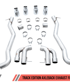 Alternative view of AWE Tuning 18-19 BMW M5 (F90) 4.4T AWD Axle-back Exhaust - Track Edition (Chrome Silver Tips)