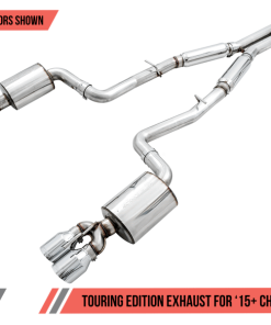 Alternative view of AWE Tuning 2015+ Dodge Challenger 5.7L Touring Edition Exhaust - Resonated - Chrome Silver Quad Tips