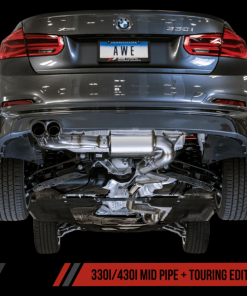 AWE Tuning BMW F3X 28i / 30i Touring Edition Axle-Back Exhaust Single Side - 80mm Black Tips