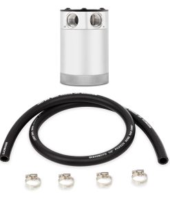 Alternative view of Mishimoto Compact Baffled Oil Catch Can - 2-Port - Polished