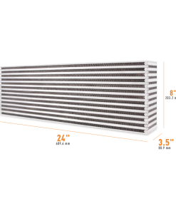 Alternative view of Mishimoto Universal Air-to-Air Intercooler Core - 24in / 8in / 3.5in