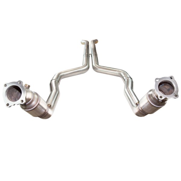 Alternative view of Kooks 2016+ Cadillac ATS-V 3in Green Catted Downpipes