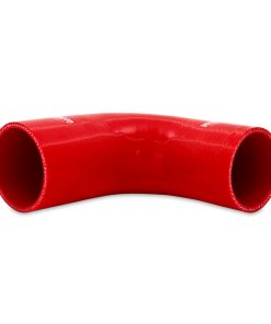 Alternative view of Mishimoto Silicone Reducer Coupler 90 Degree 2.25in to 2.5in - Red