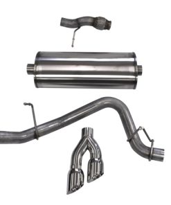 Corsa Cat Back Exhaust, Sport, 3in, Single Side Twin Polished 4in Tips, 2015 Chevy Tahoe/GMC Yukon