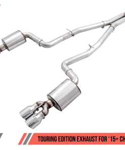 AWE Tuning 2017+ Challenger 5.7L Touring Edition Exhaust - Non-Resonated - Chrome Silver Quad Tips