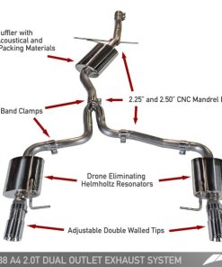 AWE Tuning Audi B8 A4 Touring Edition Exhaust - Dual Outlet Polished Silver Tips