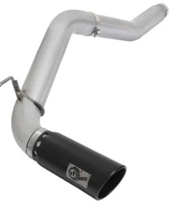 aFe Atlas Exhaust 5in DPF-Back Al Steel 2016 Nissan Titan XD V8-5.0L Black Tip