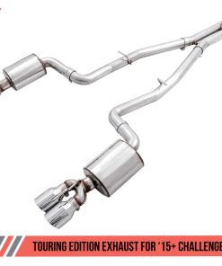 AWE Tuning 2015+ Dodge Challenger 6.4L/6.2L Non-Resonated Touring Edition Exhaust - Quad Silver Tips