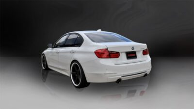 Alternative view of Corsa 12-14 BMW 335i Sedan RWD F30 3in Black Touring Dual Rear Single 3.5in Tip Cat-Back Exhaust