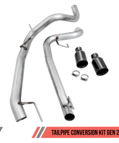 Alternative view of AWE Tuning 2017+ Ford Raptor Tailpipe Conversion Kit w/ Diamond Black Tips