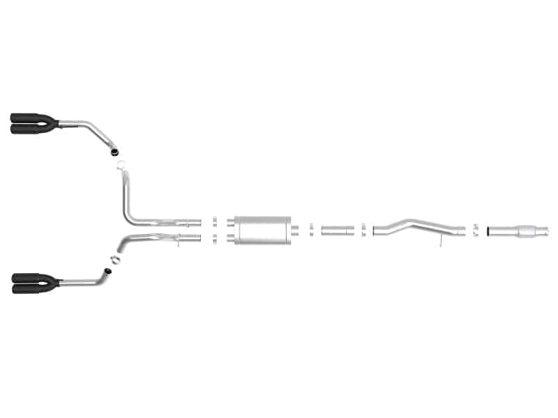 aFe Vulcan Series 4-3in 304SS Exhaust Cat-Back w/ Blk Tips 2019 GM Silverado/Sierra 1500 V8-6.2L - Image 6