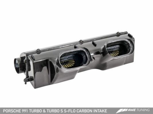 Alternative view of AWE Tuning Porsche 991 (991.2) Turbo and Turbo S S-FLO Carbon Intake
