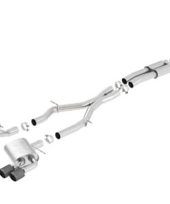 Alternative view of Borla 16-17 Chevy Camaro 6.2L 4in Dual CF Tips w/Black Core Dual Split Exit ATAK Catback Exhaust
