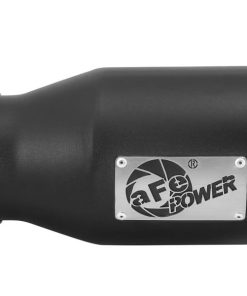 Alternative view of aFe Power Gas Exhaust Tip Black- 3 in In x 4.5 out X 9 in Long Bolt On (Black)