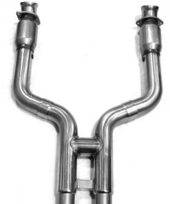 Alternative view of Kooks 07-14 Ford Shelby GT-500 5.4L / 5.8L 4V 3in x 3in Race GREEN Cat SS H-Pipe Kooks HDR Req