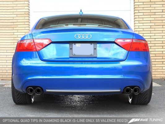 Alternative view of AWE Tuning Audi B8 A5 2.0T Touring Edition Exhaust - Quad Outlet Polished Silver Tips