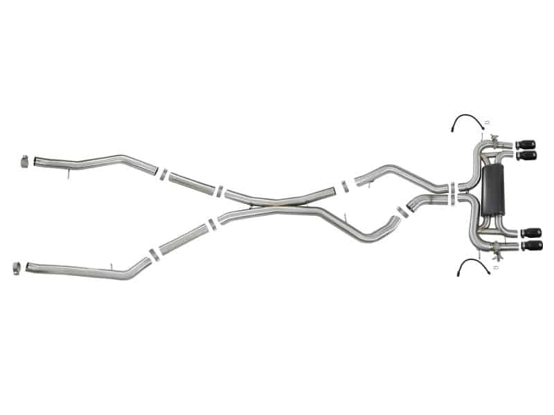 aFe MACH Force-Xp 3.5in. 304 SS C/B Exhaust System 15-18 BMW X5 M (F85) V8-4.4L (tt) - Black Tip - Image 7