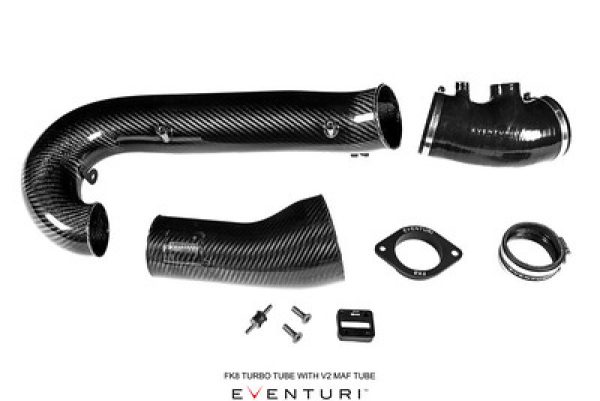Alternative view of Eventuri Honda FK8 Civic Type R - Black Carbon Charge-Pipe and V2 MAF