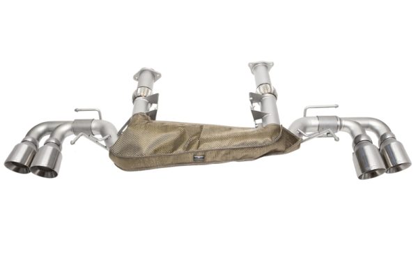 SOUL 20+ Chevrolet C8 Corvette Valved Exhaust - 4in Slash Cut Tips - Brushed