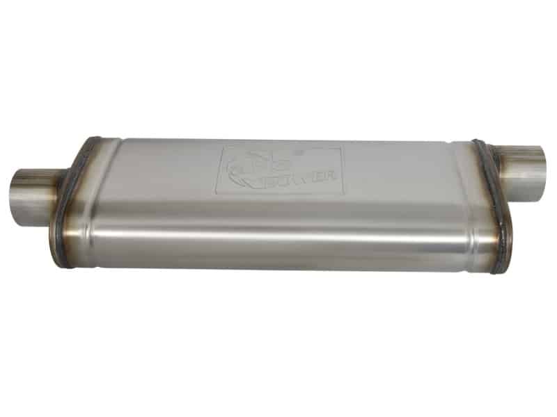 aFe MACHForce XP SS Muffler 3in Center Inlet / 3in Offset Outlet 22in L x 9in W x4in H Body - Image 2