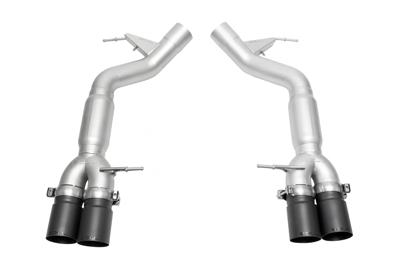 SOUL 11-16 BMW F10 M5 Resonated Muffler Bypass Exhaust - 3.5in Straight Cut Tips - (Satin Black)