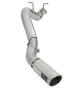 aFe ATLAS 5in DPF-Back Aluminized Steel Exhaust System w/Polished Tips 2017 GM Duramax 6.6L (td) L5P