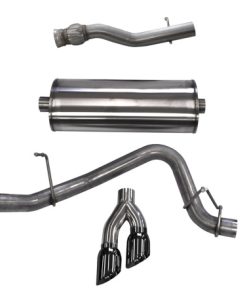 Corsa 2015 GMC Yukon Denali XL 6.2L V8 3in Cat-Back Single Side Exit Twin 4in Black Tips