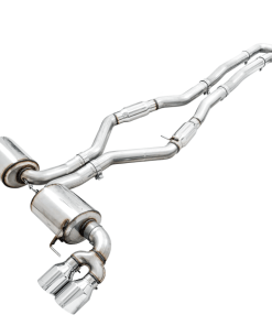 AWE Tuning 2019+ BMW M340i (G20) Resonated Touring Edition Exhaust - Quad Chrome Silver Tips