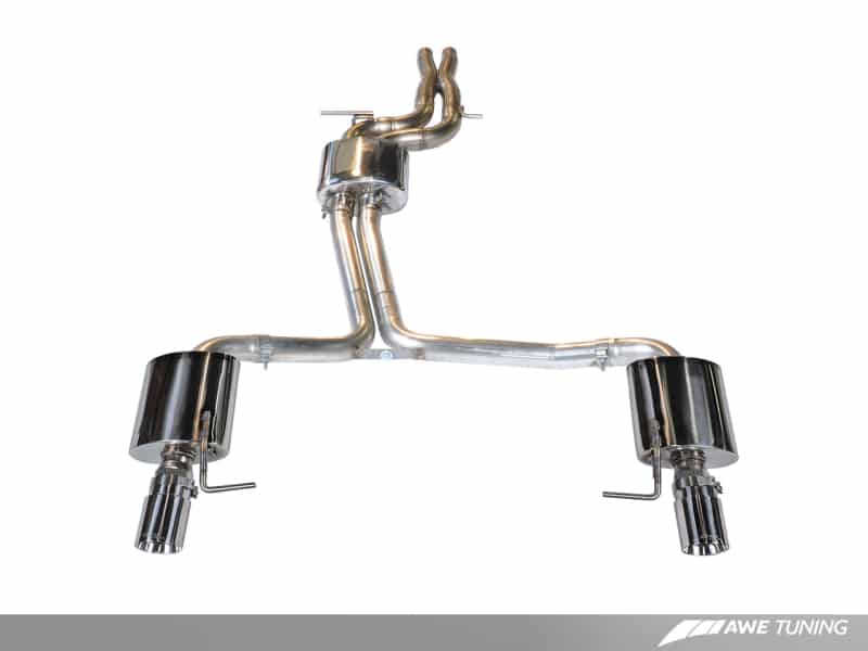 AWE Tuning Audi C7 A7 3.0T Touring Edition Exhaust - Dual Outlet Chrome Silver Tips - Image 7