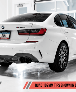 Alternative view of AWE Tuning 2019+ BMW M340i (G20) Non-Resonated Touring Edition Exhaust - Quad Diamond Black Tips
