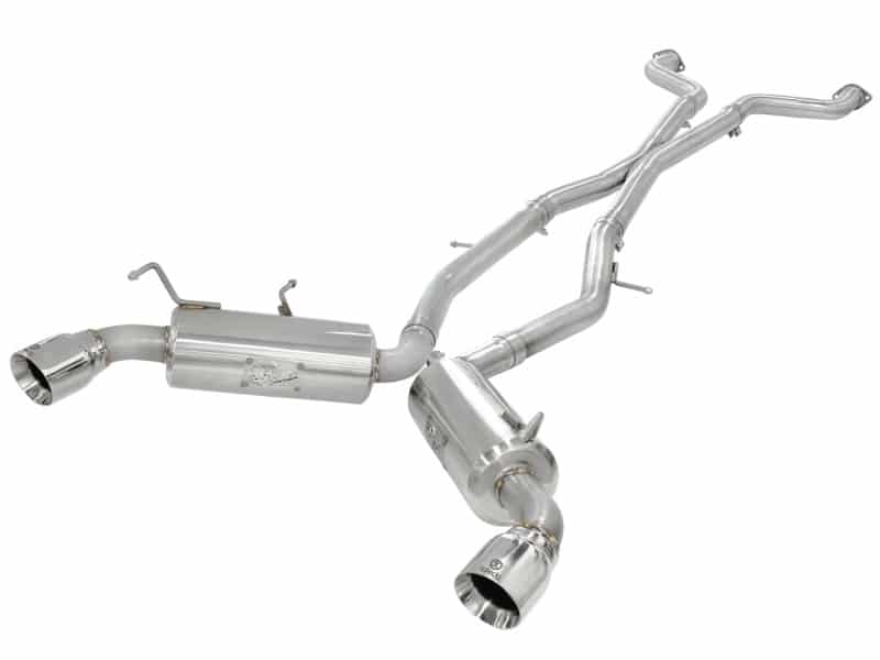 aFe Takeda 2.5inch SS Exhaust Cat-Back 09-13 Nissan 370Z V6 3.7L Polished Tips - Image 2