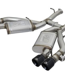 aFe MACHForce XP 3in 304 SS Axle-Back Exhaust Dual Exhaust (NPP) w/ Black Tips 16-17 Camaro SS V8