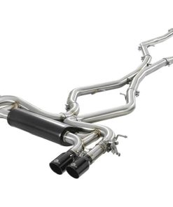 aFe MACH Force-Xp 3.5in. 304 SS C/B Exhaust System 15-18 BMW X5 M (F85) V8-4.4L (tt) - Black Tip