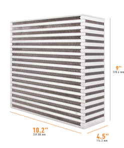 Alternative view of Mishimoto Universal Air-to-Air Intercooler Core - 10.2in / 9in / 4.5in