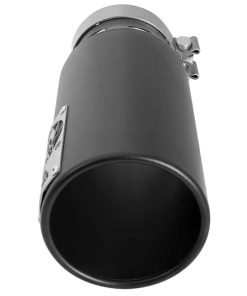 Alternative view of aFe SATURN 4S 4in SS Intercooled Exhaust Tip - Black 4in In x 5in Out x 12in L Bolt-On