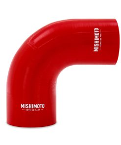 Mishimoto Silicone Reducer Coupler 90 Degree 3in to 4in - Red
