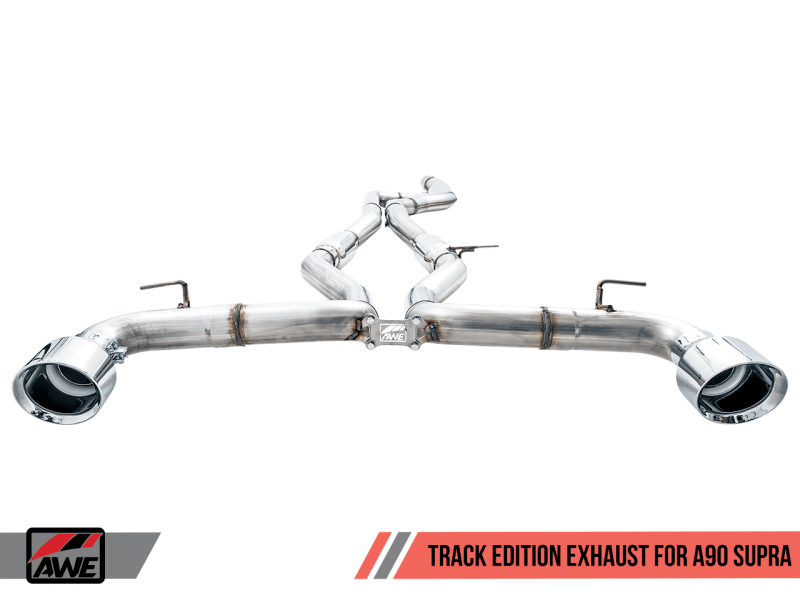 AWE Tuning 2020 Toyota Supra A90 Track Edition Exhaust - 5in Chrome Silver Tips - Image 6