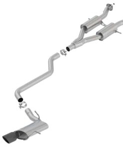 Borla 14-18 Jeep Grand Cherokee 3.6L V6 AWD AT 4DR 2.50in S-TYPE Cat-Back Exhaust Black Chrome Tip