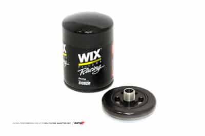 Alternative view of AMS Performance 2009+ Nissan GT-R R35 Alpha CNC Billet Oil Filter Adapter w/Race Filter