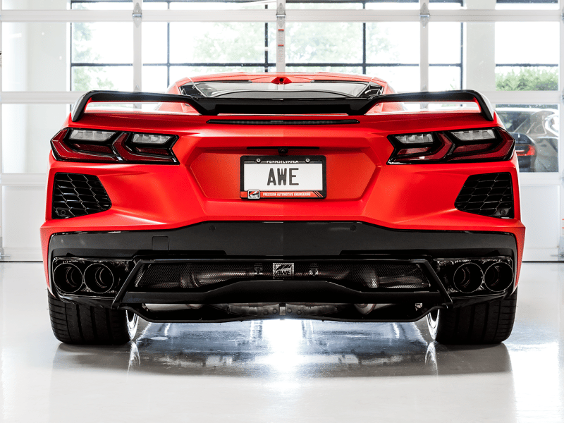 AWE Tuning 2020 Chevrolet Corvette (C8) Track Edition Exhaust - Quad Diamond Black Tips - Image 5