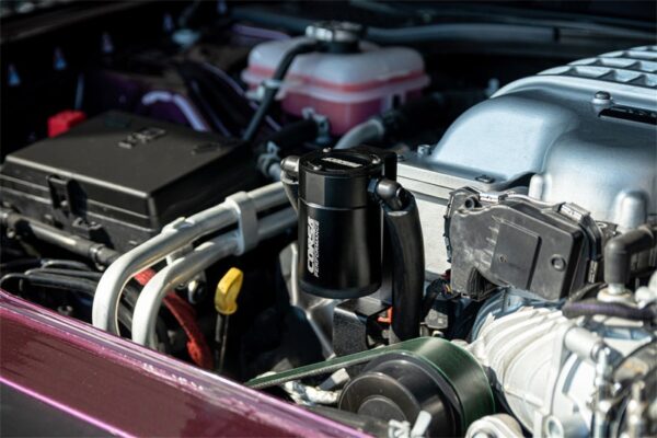 Alternative view of Corsa 15-21 Dodge Hellcat Challenger/Charger (6.2L) & 18-21 Trackhawk/Durango Catch Can