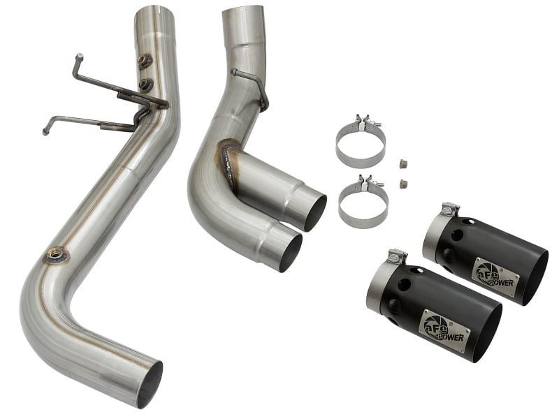 aFe Victory Series 4in 409-SS DPF-Back Exhaust w/ Dual Black Tips 2017 GM Duramax V8-6.6L(td) L5P - Image 8